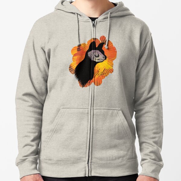 Cat Skull Zipped Hoodie