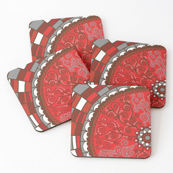 Item preview, Red and Gray Mandala designed and sold by Clare Wuellner.