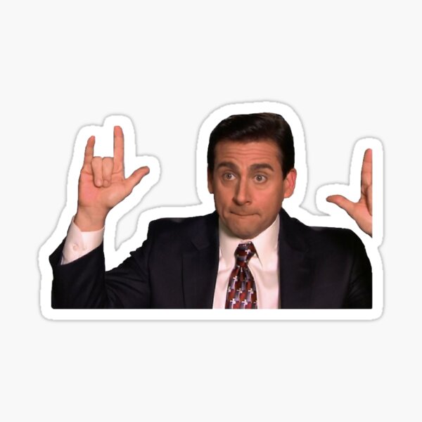 Michael Scott Rock n Roll Sign Sticker