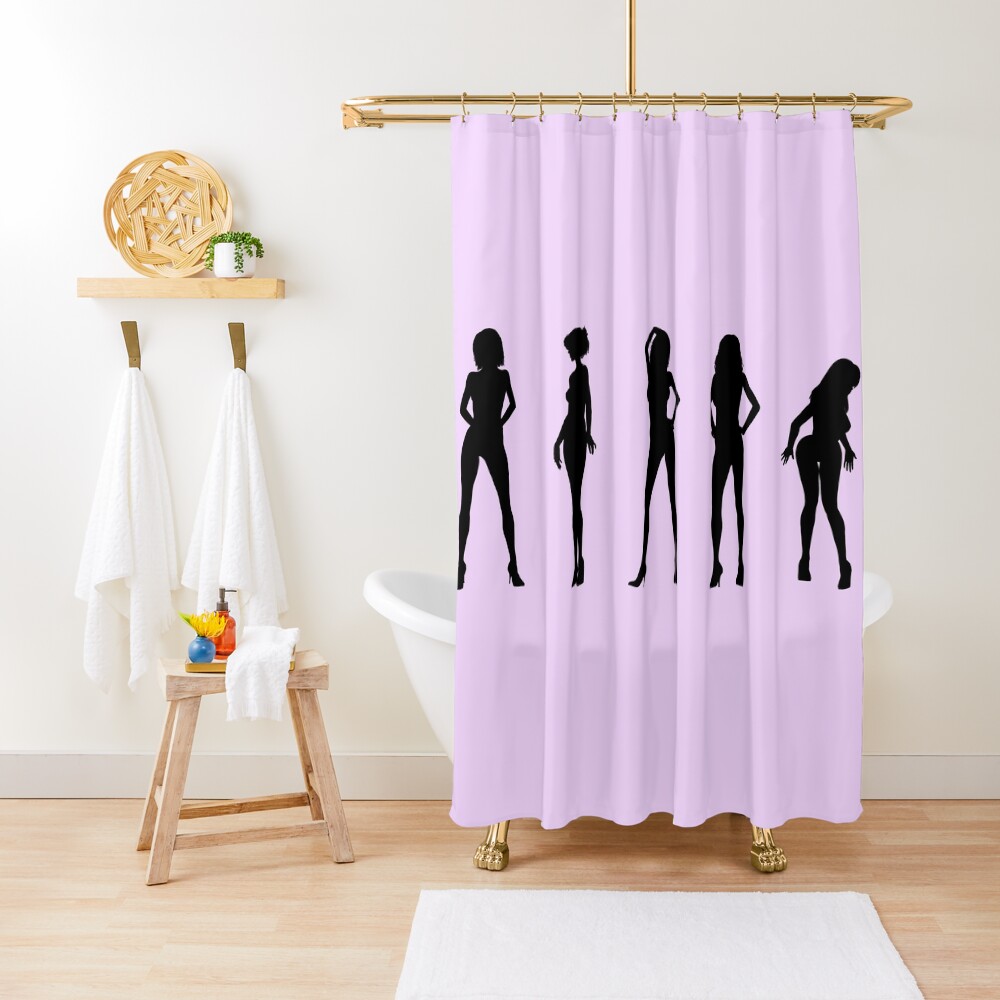 Erotic dancer and model girls in silhouette Shower Curtain