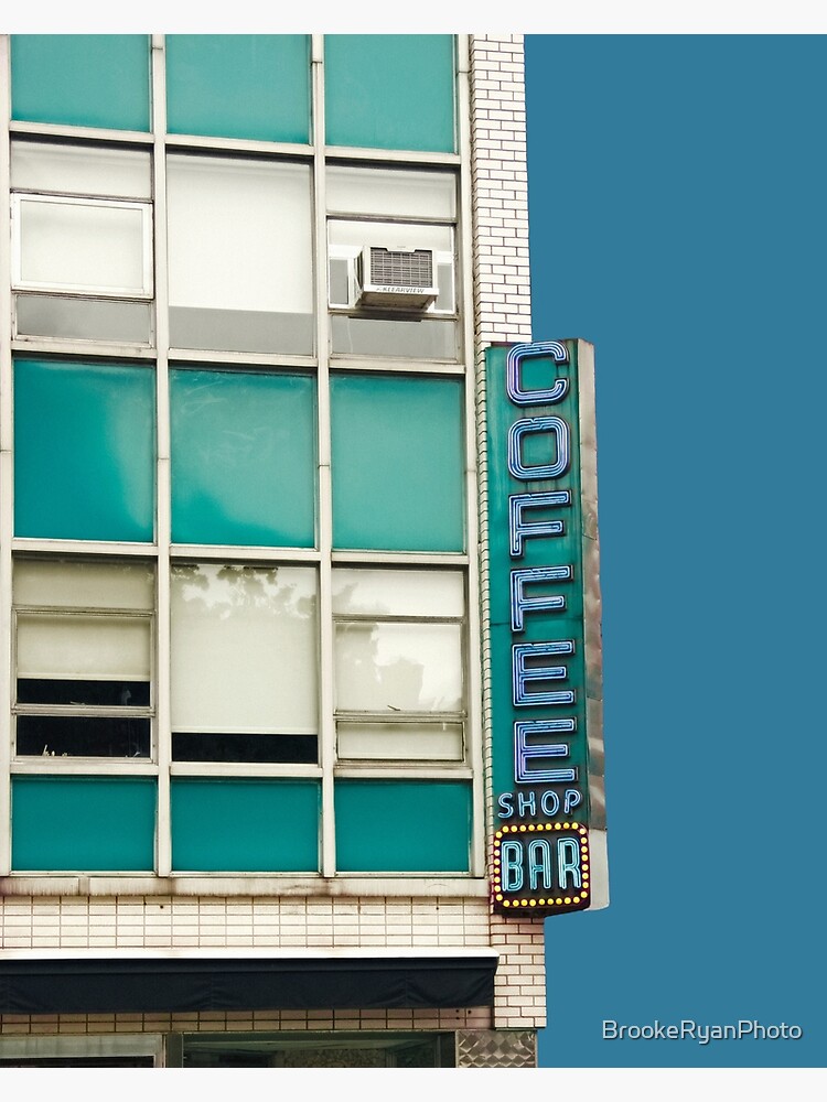 "New York Coffee Shop on Blue" Metal Print for Sale by BrookeRyanPhoto