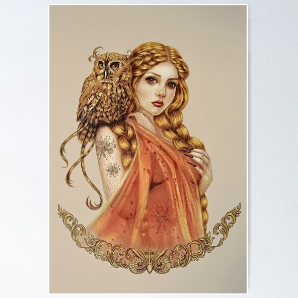 Item preview, Blodeuwedd Owl Maiden designed and sold by Incantata.