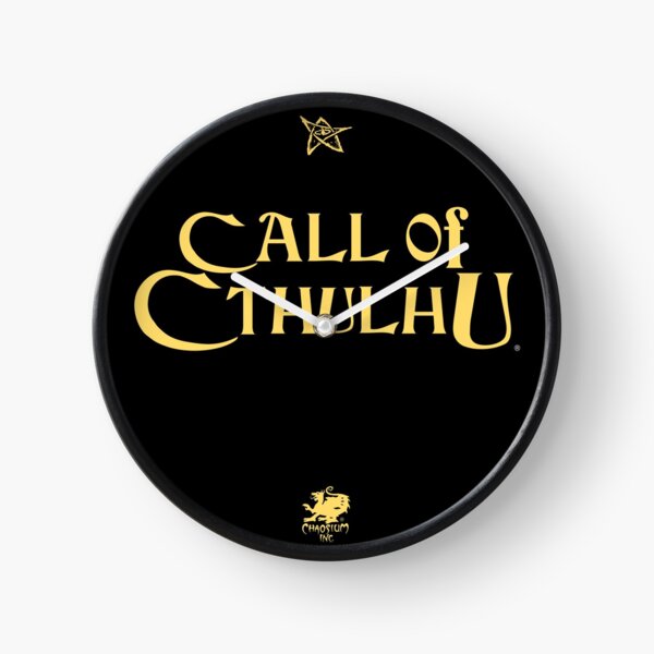 Call of Cthulhu - Logo (gold with Elder Sign & Chaosium Inc. Logo) Clock