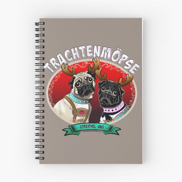 Item preview, Pugs or pugs with deer antlers in traditional look designed and sold by Grafikdiva.