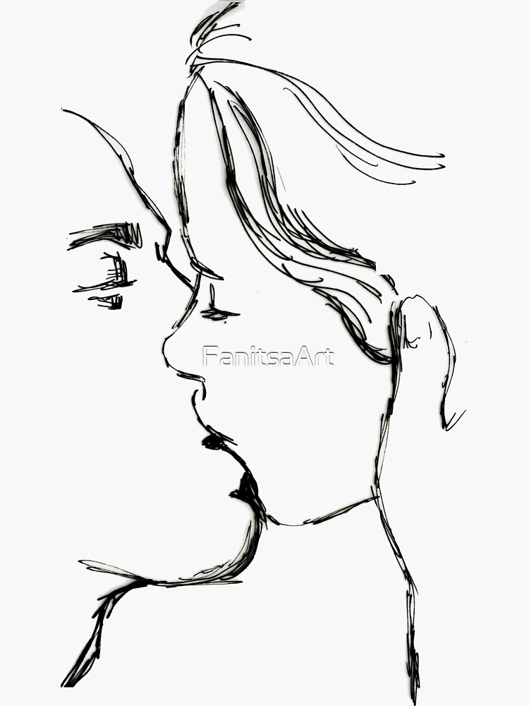 How To Draw A Girl Kissing A Boy With Pen Step By Step - Povpov Draw -  YouTube