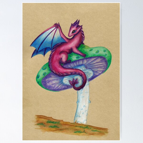 Mushroom Fairy Dragon | Art Board Print