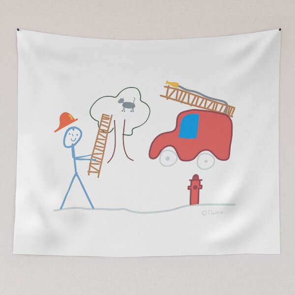 Item preview, fire brigade stickman, occupation work honorary office designed and sold by KlareLinie.