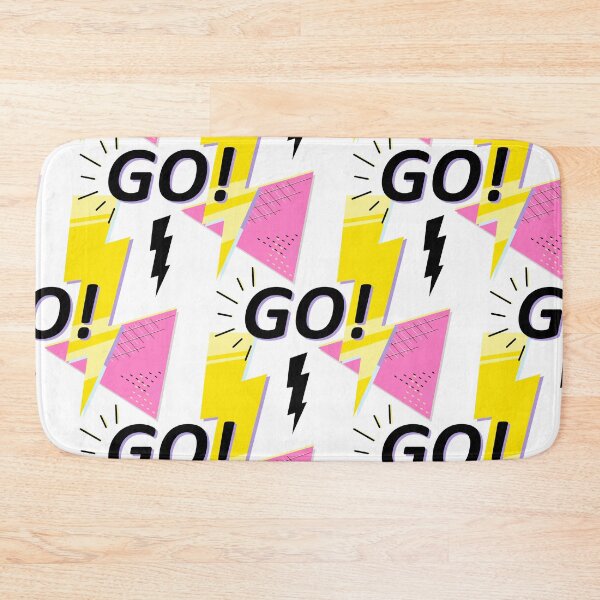 Item preview, GO! Pattern with motivate phrase and gold flash on pink triangle. Pop-art poster. designed and sold by zuperelectracat.