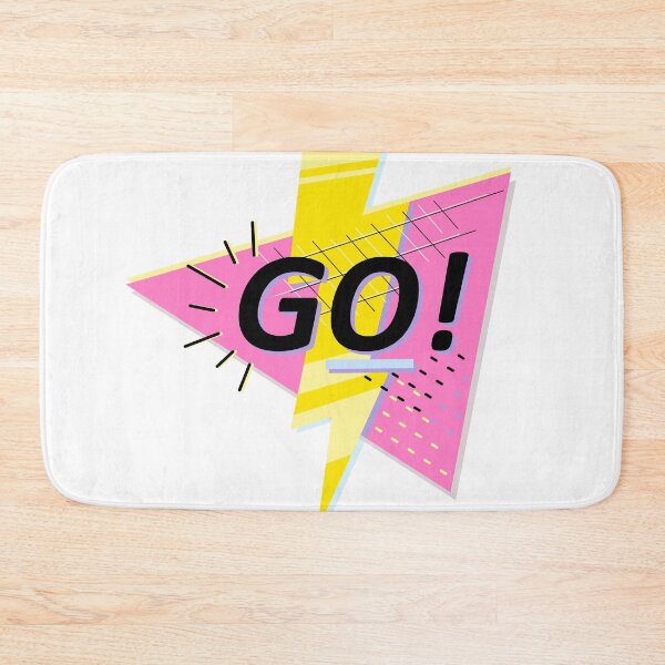 Item preview, GO! - motivate phrase and flash on pink triangle. Pop-art poster. designed and sold by zuperelectracat.