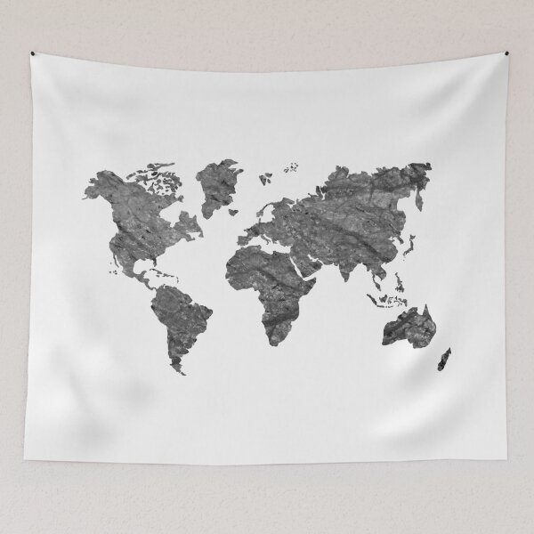 Item preview, Silver World Map Outline designed and sold by hollanov98.