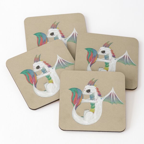 Item preview, White rainbow dragon designed and sold by RuaBestiary.