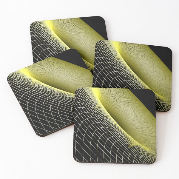 Item preview, Yellow grid mathematical surface on black background - 3D rendering illustration designed and sold by carlotoffolo.