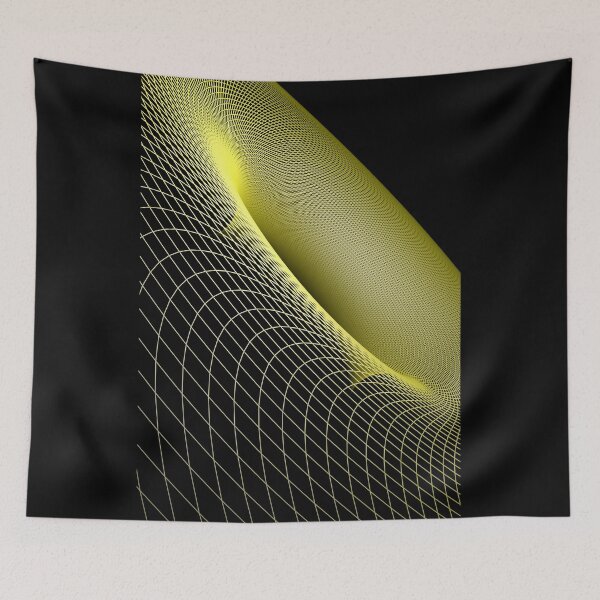 Item preview, Yellow grid mathematical surface on black background - 3D rendering illustration designed and sold by carlotoffolo.