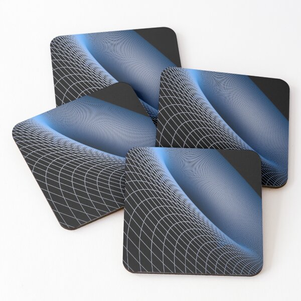 Item preview, Blue grid mathematical surface on black background - 3D rendering illustration designed and sold by carlotoffolo.