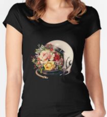 In Blüte Tailliertes Rundhals-Shirt