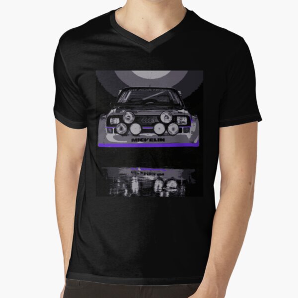 Audi Quattro S1 - Group B Rally Race Car V-Neck T-Shirt