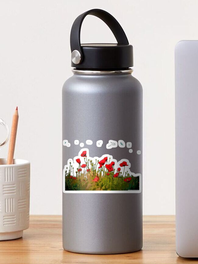 Thumbnail 1 of 3, Sticker, Poppies designed and sold by bywhacky.