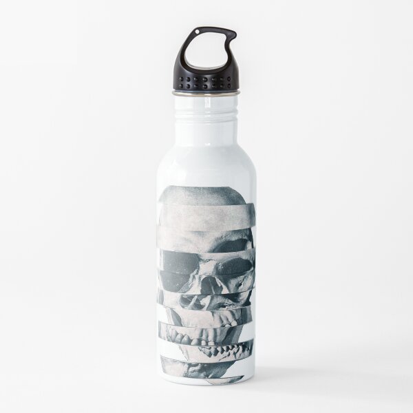 Glitch Skull Mono Water Bottle