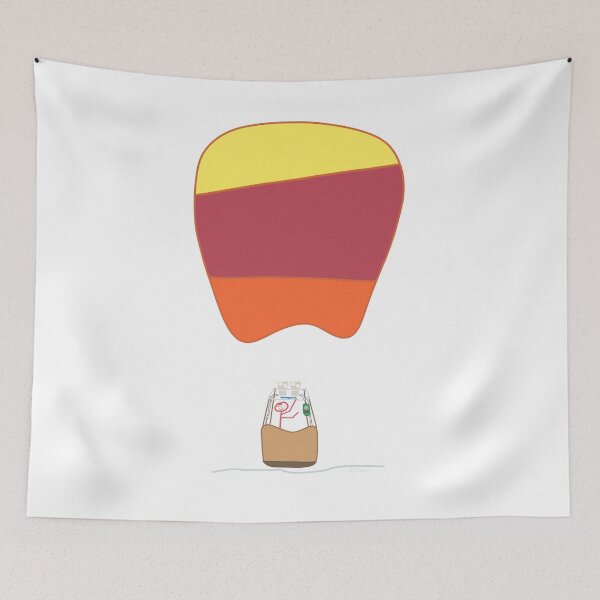Item preview, Balloon ride stick figure line woman hot air woman designed and sold by KlareLinie.