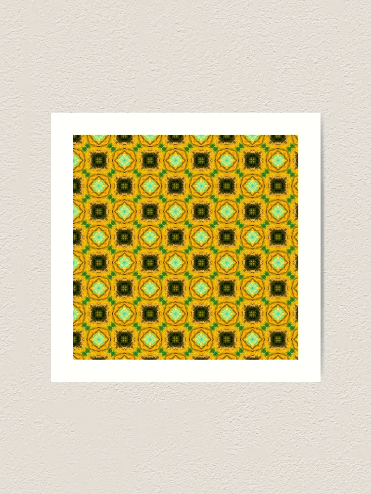 Thumbnail 1 of 3, Art Print, Yellow and Green Pattern designed and sold by Patterner.
