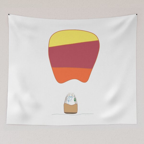 Item preview, Balloon ride stick figure line woman hot air woman pilot designed and sold by KlareLinie.