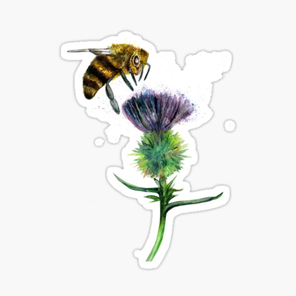 Item preview, Bee on Thistle designed and sold by rachii-lou.