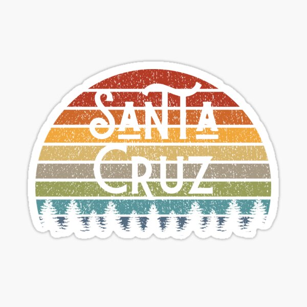 Aperçu de l'œuvre Surf à Santa Cruz dans la baie de Californie Cadeaux à Santa Cruz créée et vendue par Hopscotch Shop Designs.