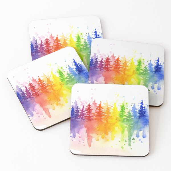 Item preview, Rainbow Forest Watercolor designed and sold by Olga Shvartsur.