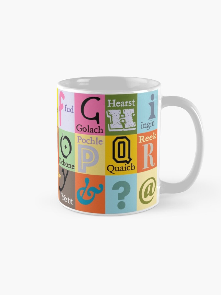 Alternate view of Scottish Words Alphabet Mug