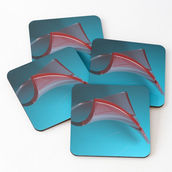 Item preview, Glass transparent blue and red squares waving - 3D rendering illustration designed and sold by carlotoffolo.
