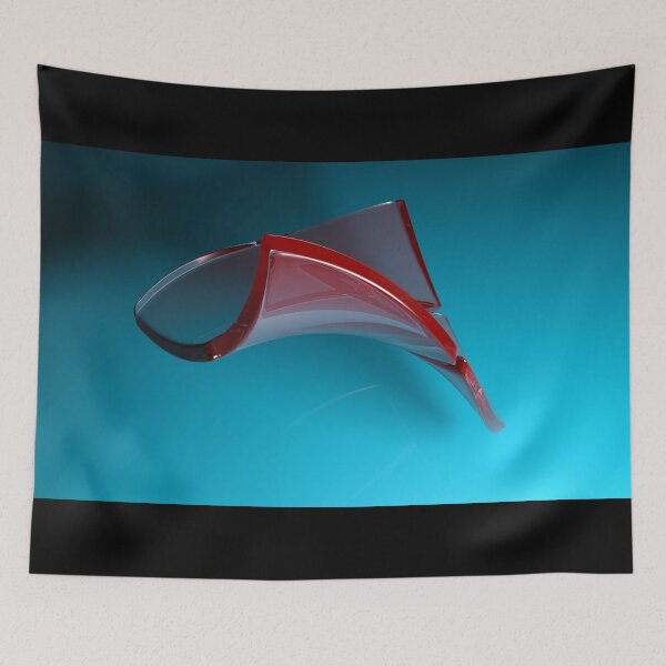 Item preview, Glass transparent blue and red squares waving - 3D rendering illustration designed and sold by carlotoffolo.