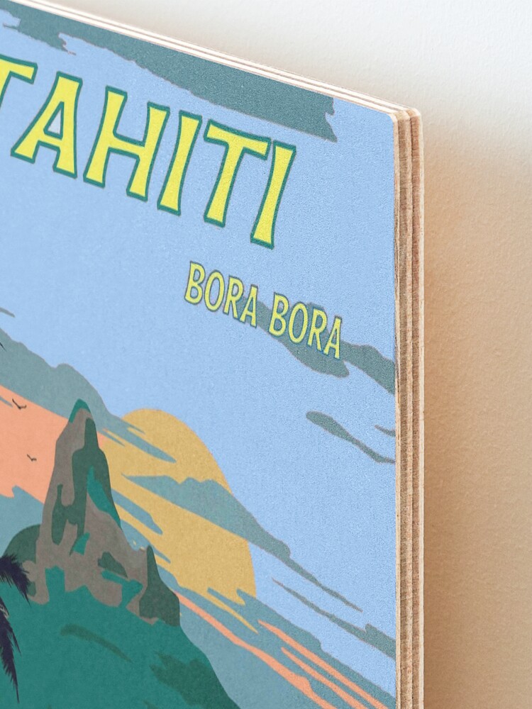 Alternate view of TAHITI : Vintage Travel to Bora Bora Advertising Print Mounted Print