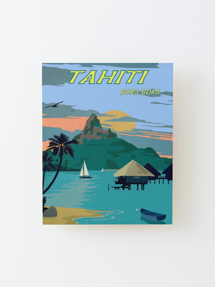 Alternate view of TAHITI : Vintage Travel to Bora Bora Advertising Print Mounted Print