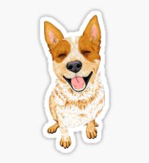 Australian Cattle Dog, Red Heeler Smile, Artwork by AK Sticker