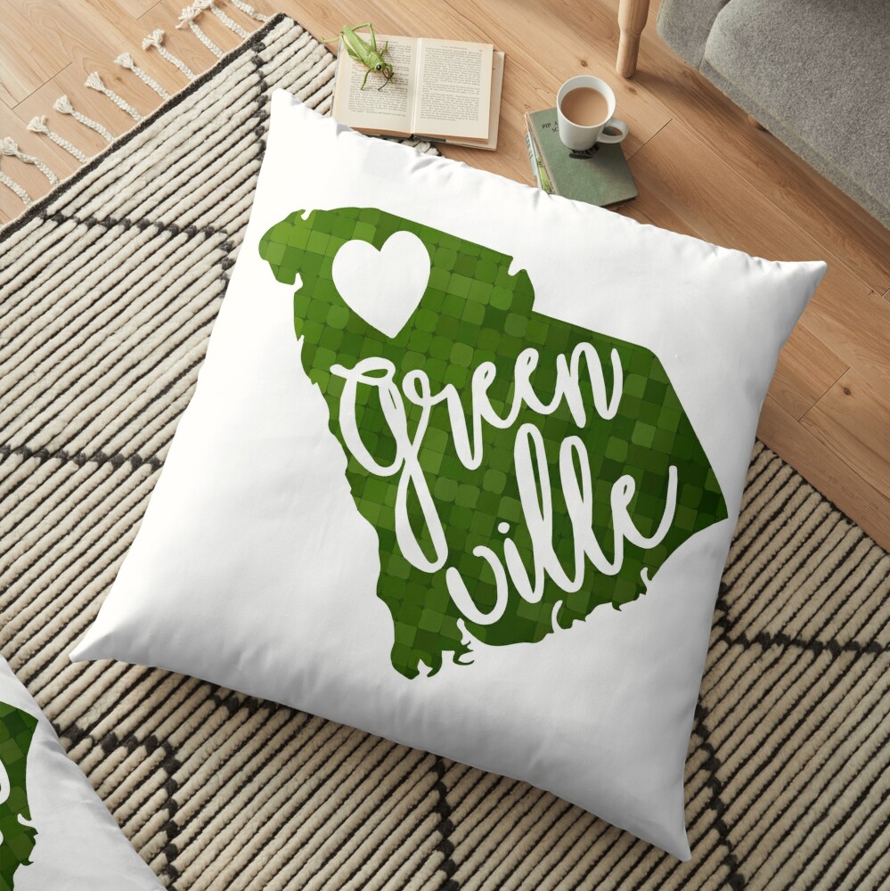 "Greenville South Carolina Map" Floor Pillow for Sale by candhdesigns