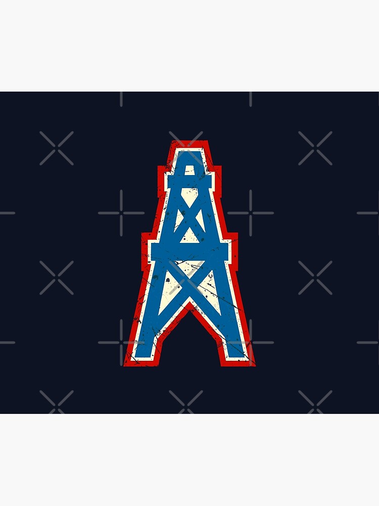 "Houston Oilers Team Oil Pumpjack Logo" Throw Blanket by quark Redbubble
