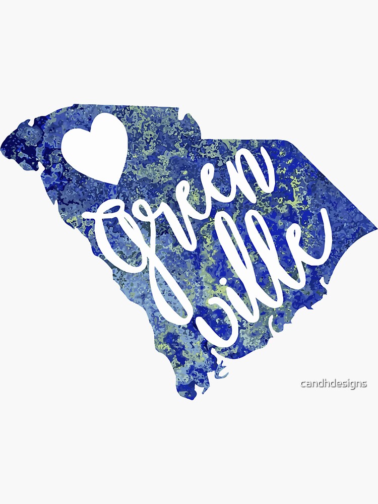 "Greenville South Carolina Map" Sticker for Sale by candhdesigns