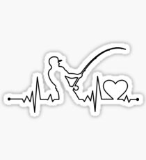 Download Fishing Heartbeat Stickers | Redbubble
