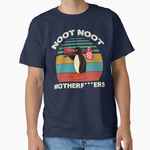 Vista previa del artículo con la obra «Noot Noot Pingu Shirt Funny Pingu Meme Gift, Pingu Noot Noot Motherf», diseñado y vendido por GreenSplash.