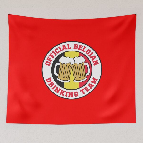 Item preview, Official Belgian Drinking Team Featuring Flag Of Belgium And Beers designed and sold by jaycartoonist.