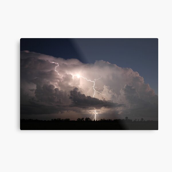 Thunderstorm with Twilight Lightning Metal Print