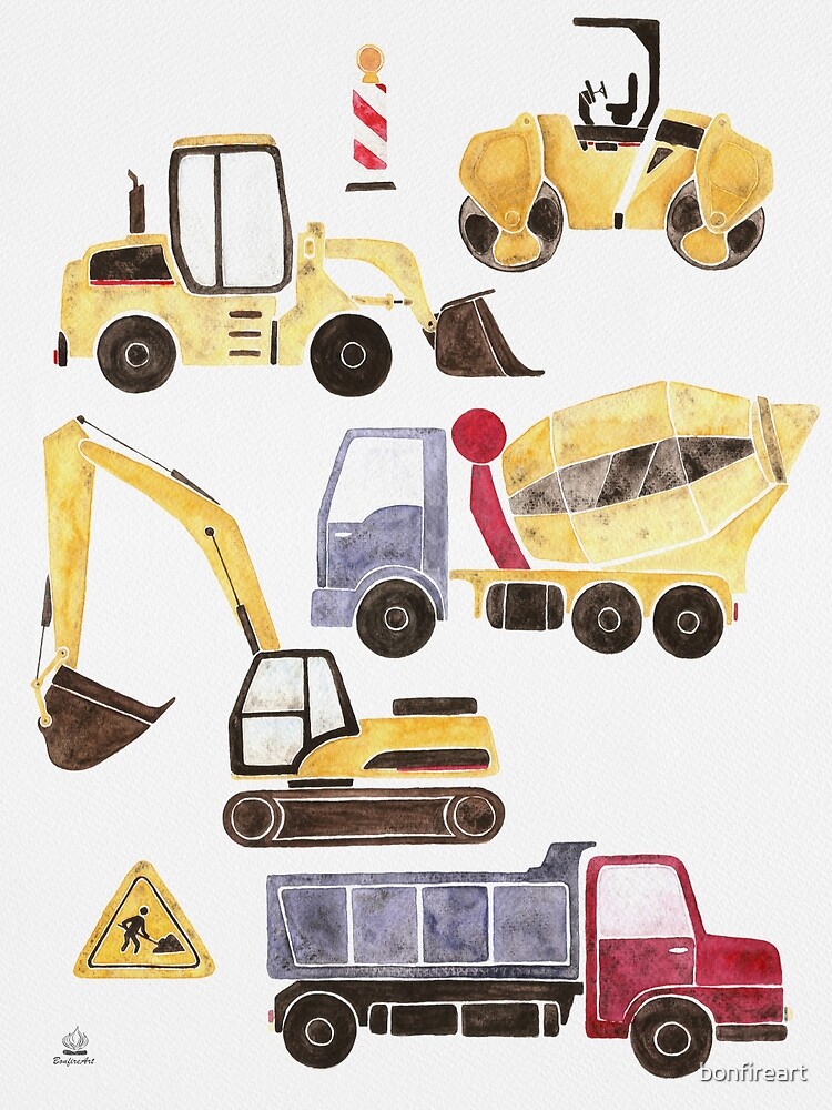 Construction Machines Wrapping Paper by BonfireArt