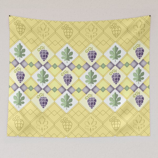 Item preview, Grapes and fig leaves pattern, colored, classic  designed and sold by ce-horvath.