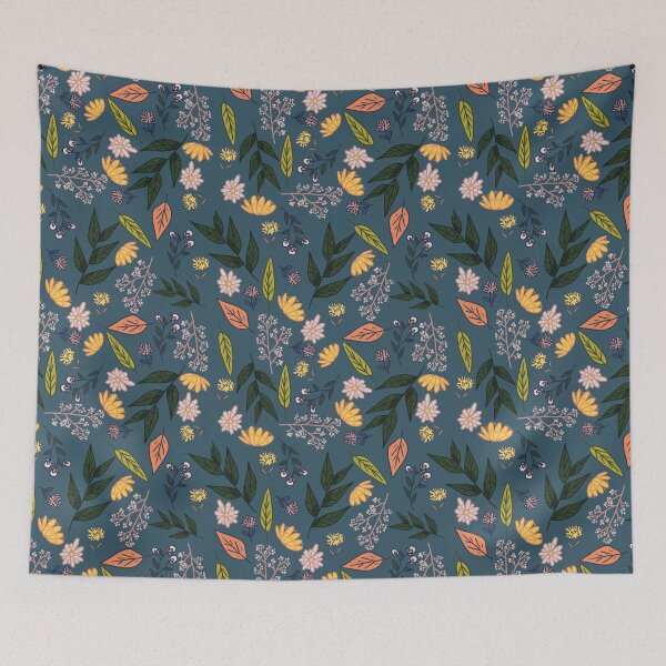 Item preview, Blue Floral Repeat Pattern designed and sold by misnamedplants.