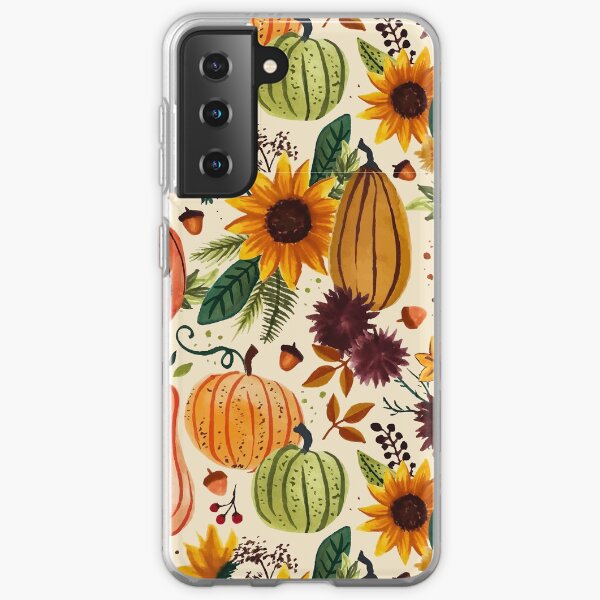 Pumpkin Watercolor Pattern Samsung Galaxy Soft Case