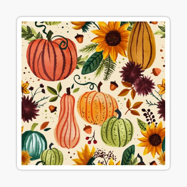 Item preview, Pumpkin Watercolor Pattern designed and sold by meghanmarie.