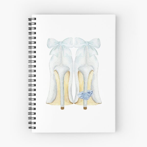 Item preview, Watercolour white wedding shoes with bows and engagement ring designed and sold by cornercroft.