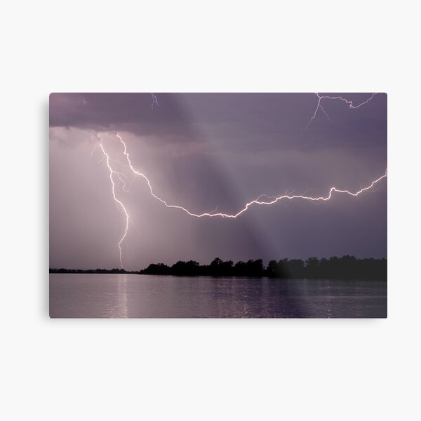 Lightning over the Clarence River Metal Print