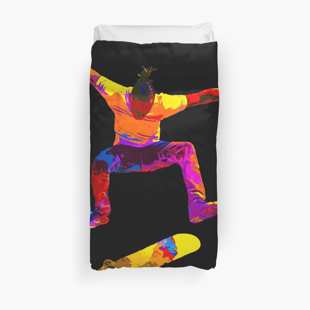 Kickflip in Color Duvet Cover