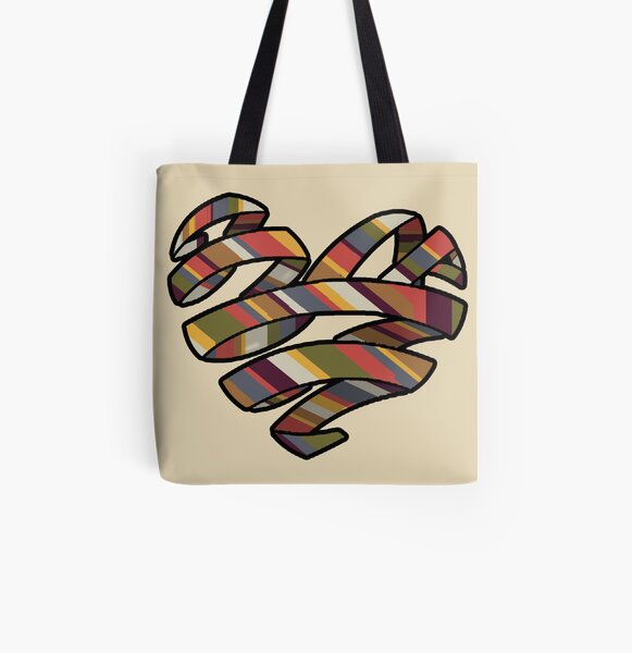 Scarf Heart All Over Print Tote Bag